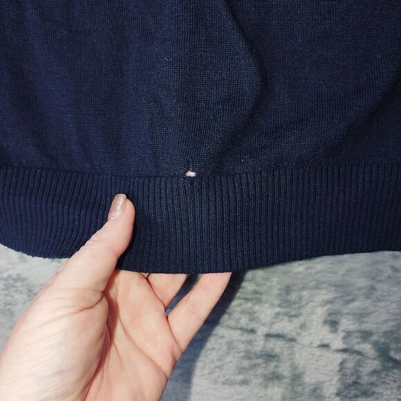 Everlane‎ Womens 100% Wool Sweater L Navy Blue Crewneck Pullover Classic Vibes - Picture 3 of 9